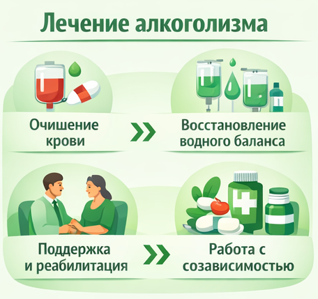 лечение алкоголизма в Карабаново этапы